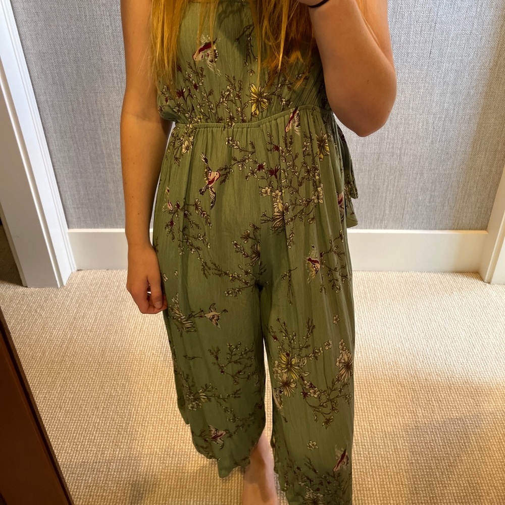 Patterned Green Jumpsuit